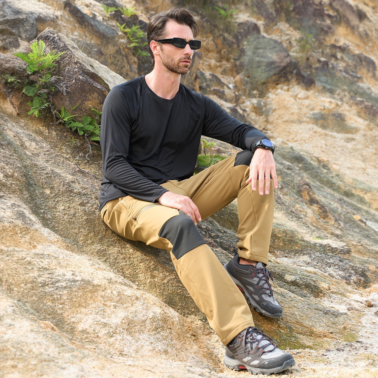 Men's Fleece-Lined Ski Pants - Water-Resistant, 4 Zip Pockets
