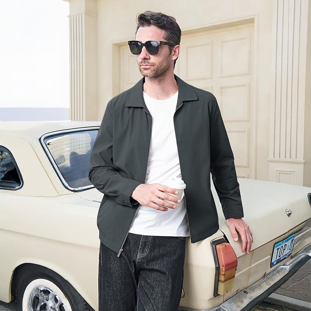 Men's Lightweight Jacket Casual Laydown Collar Jacket