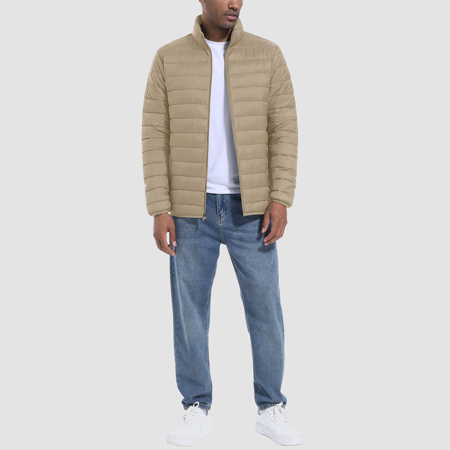Men's Lightweight Puffer Jacket – Water-Repellent Winter Coat