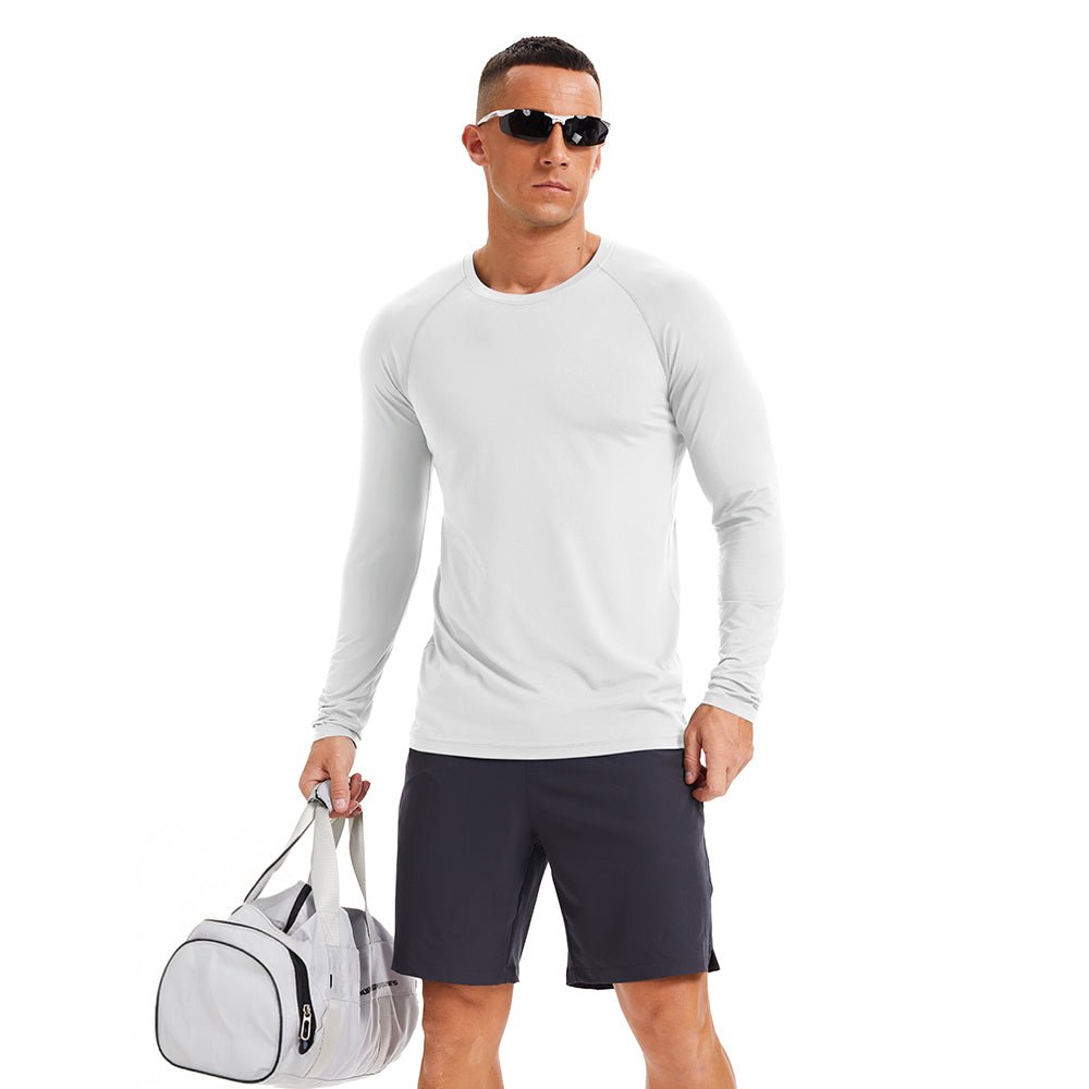 Men's Long Sleeve Rash Guard UPF 50+ Athletic Swim Shirt