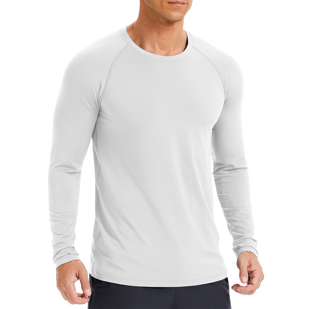 Men's Long Sleeve Rash Guard UPF 50+ Athletic Swim Shirt