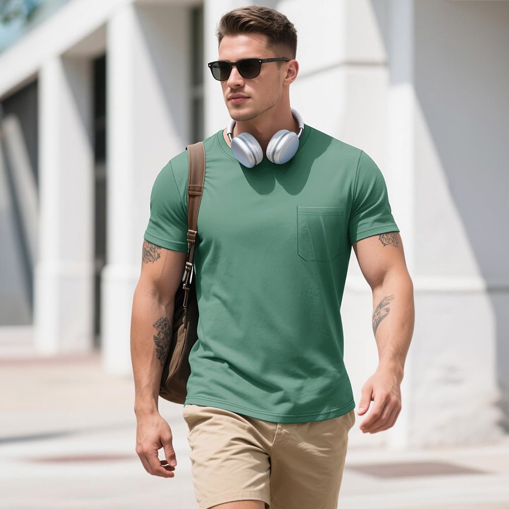 Men's Pocket T-Shirt UPF 50+ Lightweight Summer Crewneck