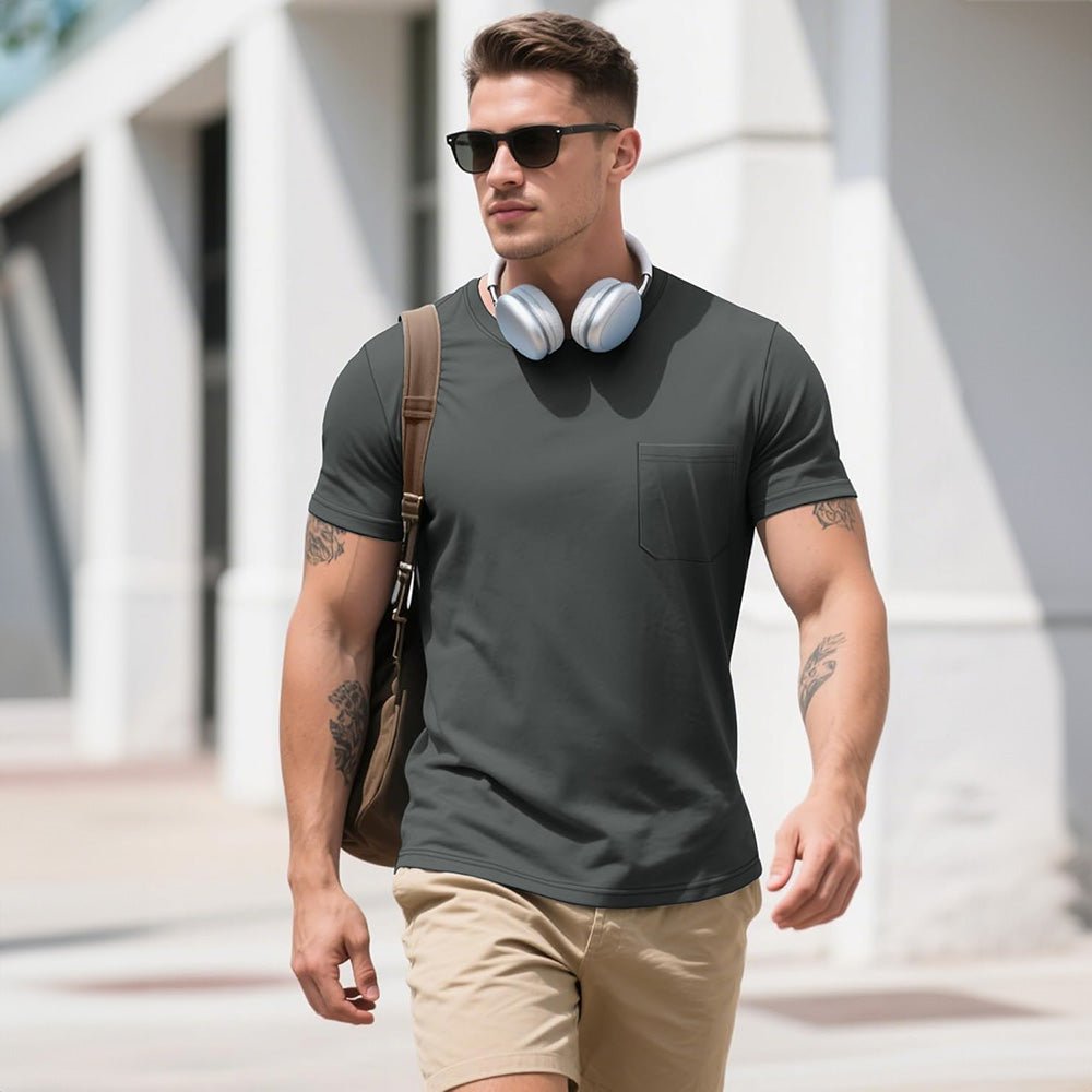 Men's Pocket T-Shirt UPF 50+ Lightweight Summer Crewneck