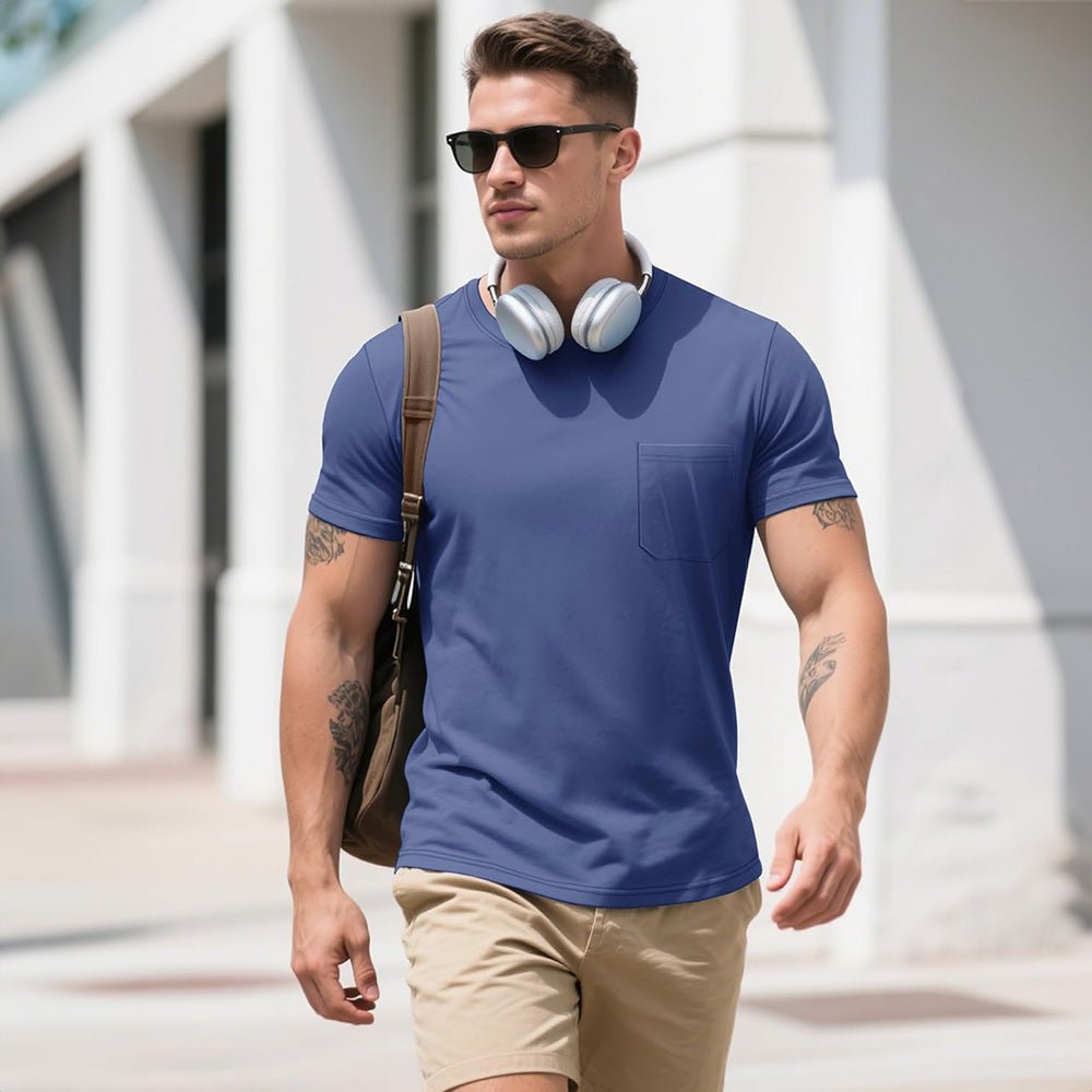 Men's Pocket T-Shirt UPF 50+ Lightweight Summer Crewneck