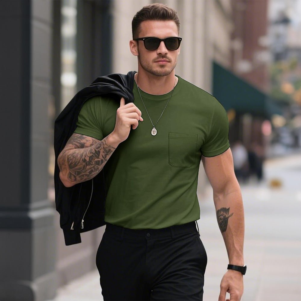 Men's Pocket T-Shirt UPF 50+ Lightweight Summer Crewneck
