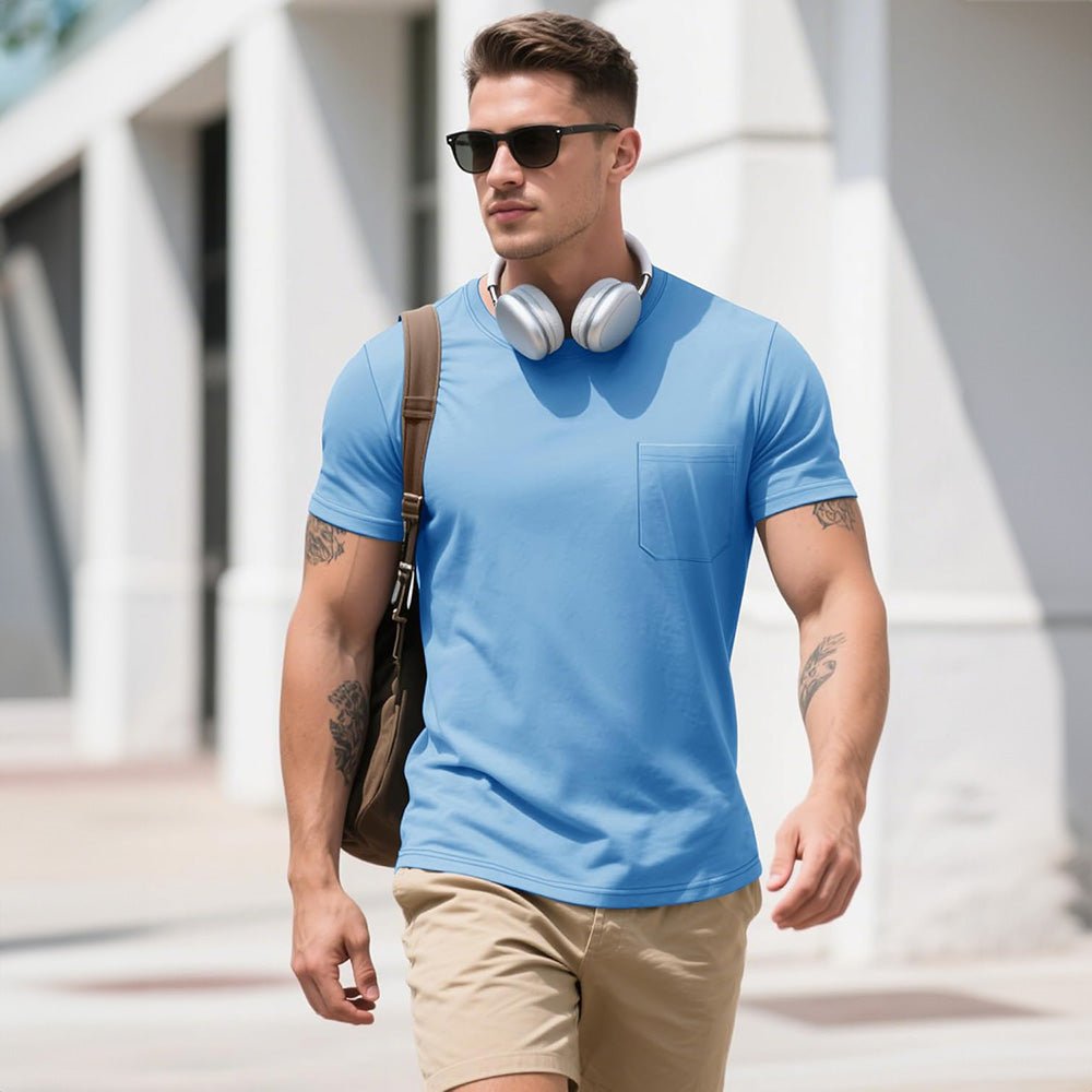 Men's Pocket T-Shirt UPF 50+ Lightweight Summer Crewneck