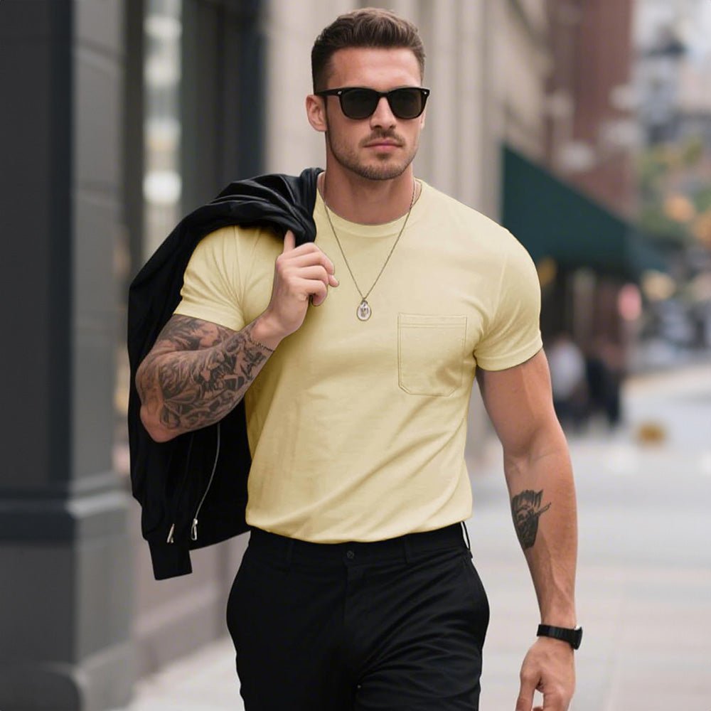 Men's Pocket T-Shirt UPF 50+ Lightweight Summer Crewneck