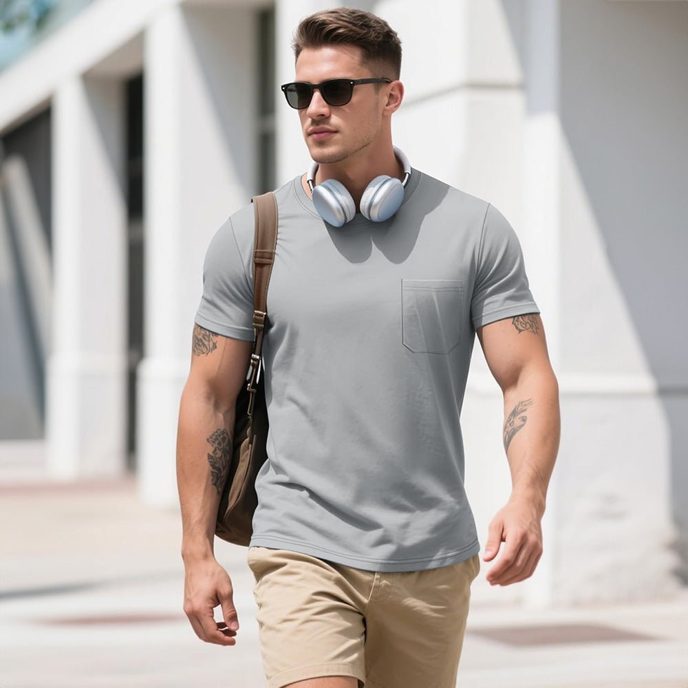 Men's Pocket T-Shirt UPF 50+ Lightweight Summer Crewneck
