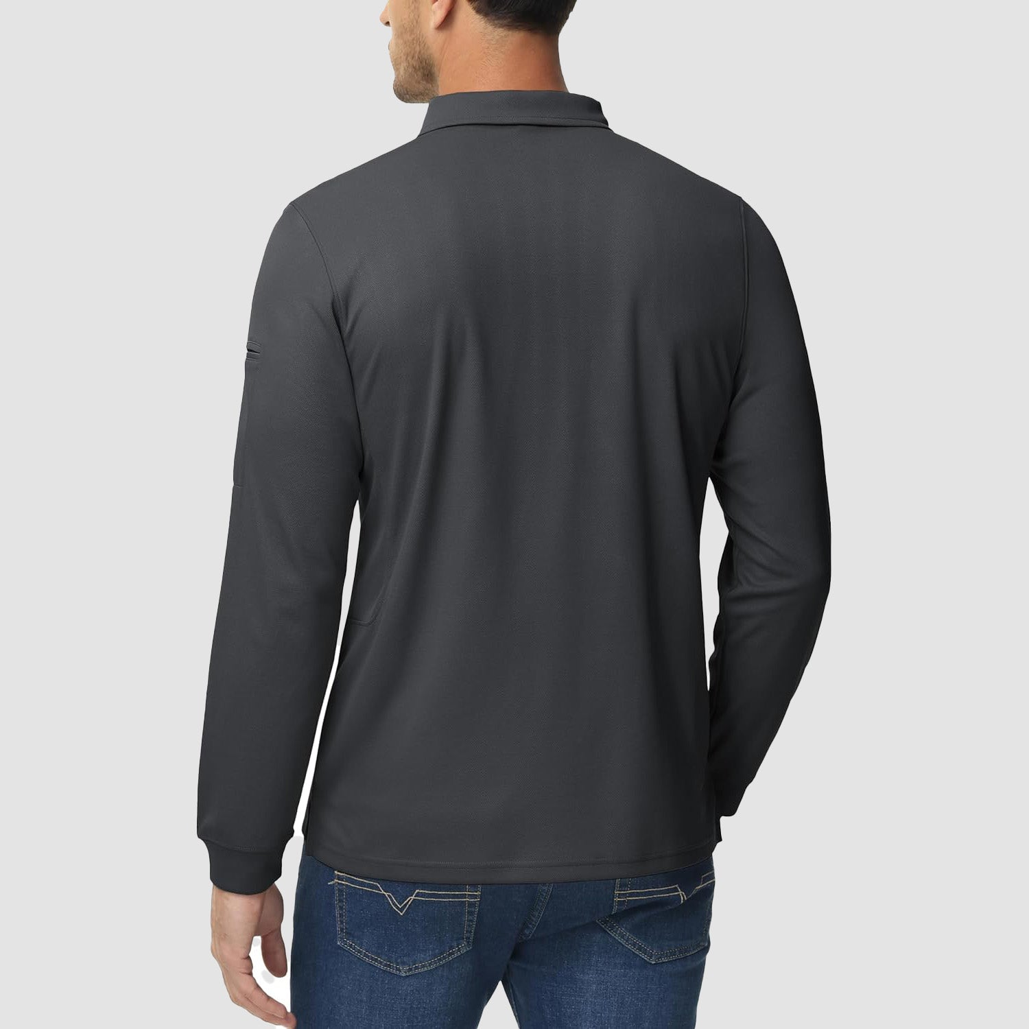 Men's Quick Dry Tactical Polo - Long Sleeve Performance Shirt