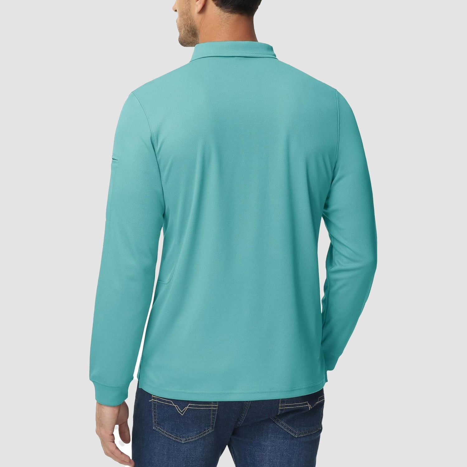Men's Quick Dry Tactical Polo - Long Sleeve Performance Shirt