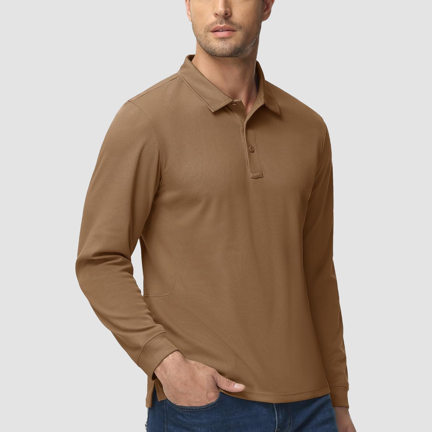 Men's Quick Dry Tactical Polo - Long Sleeve Performance Shirt