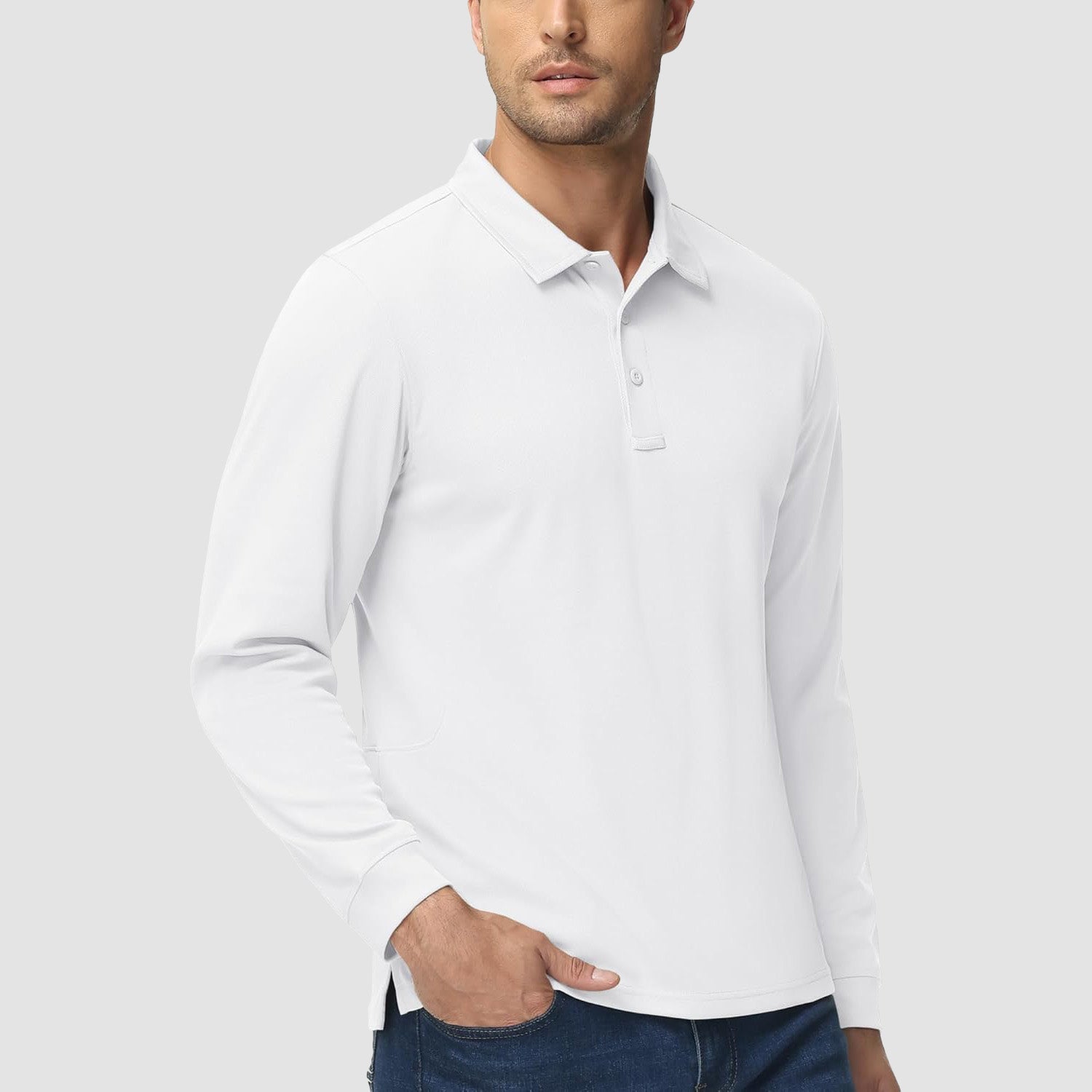 Men's Quick Dry Tactical Polo - Long Sleeve Performance Shirt
