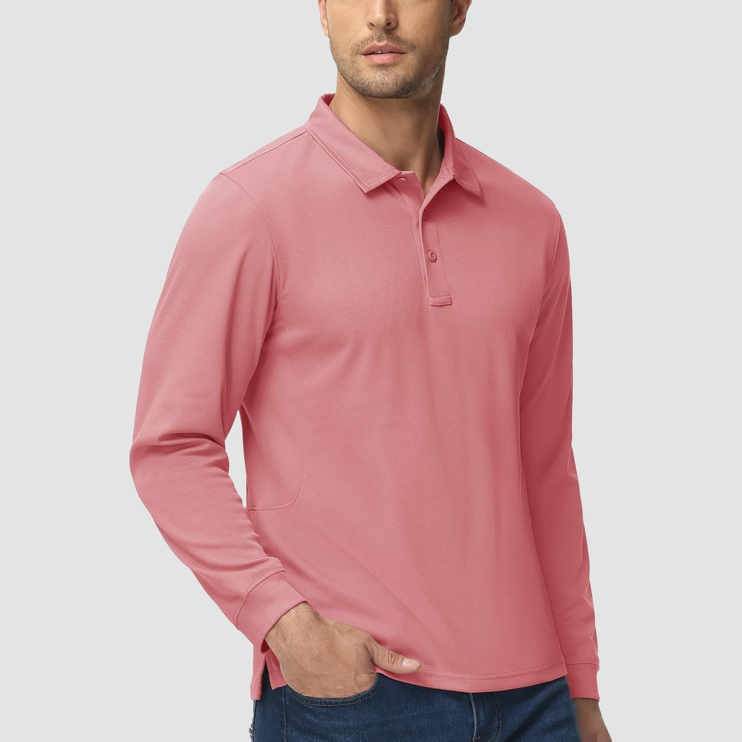 Men's Quick Dry Tactical Polo - Long Sleeve Performance Shirt