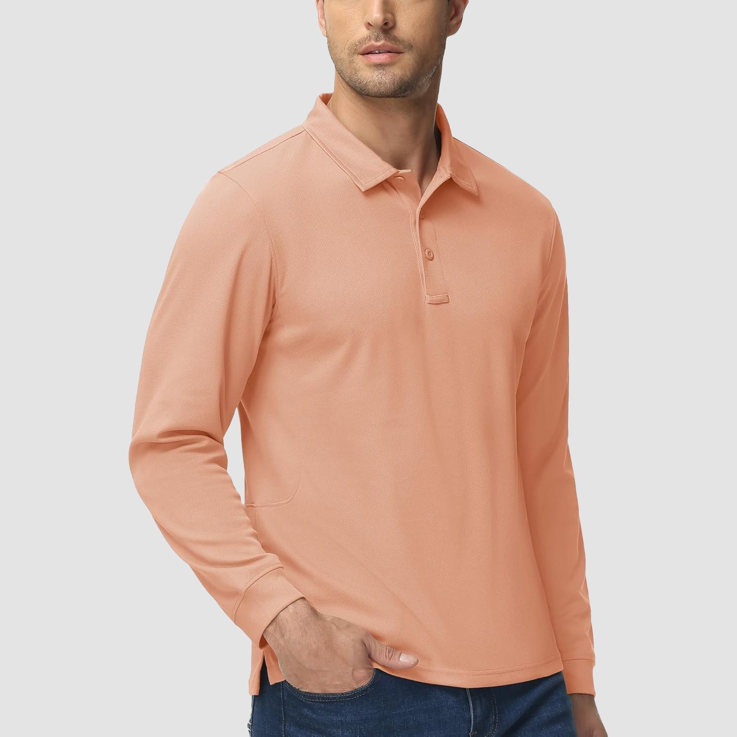 Men's Quick Dry Tactical Polo - Long Sleeve Performance Shirt