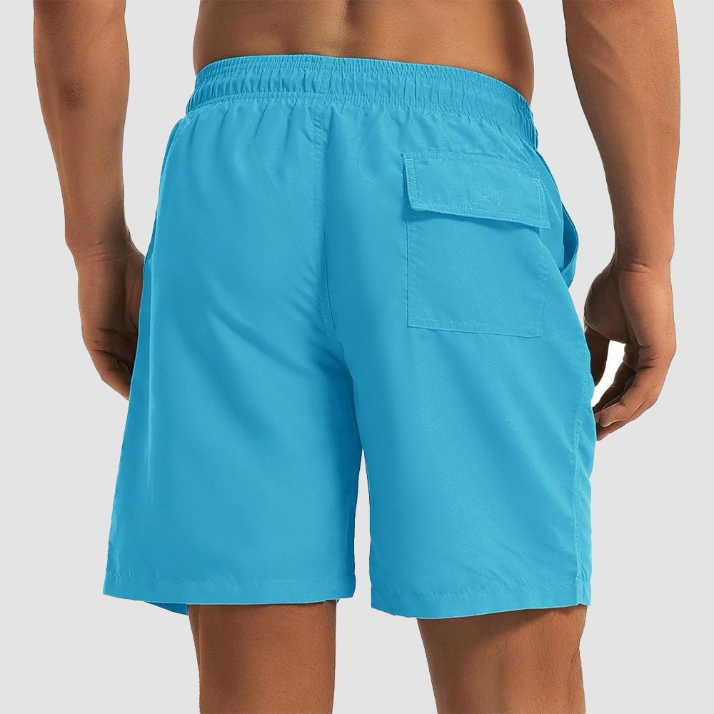 Men's Quick Dry Swim Trunks - Mesh Lining, Multi-Pocket Shorts