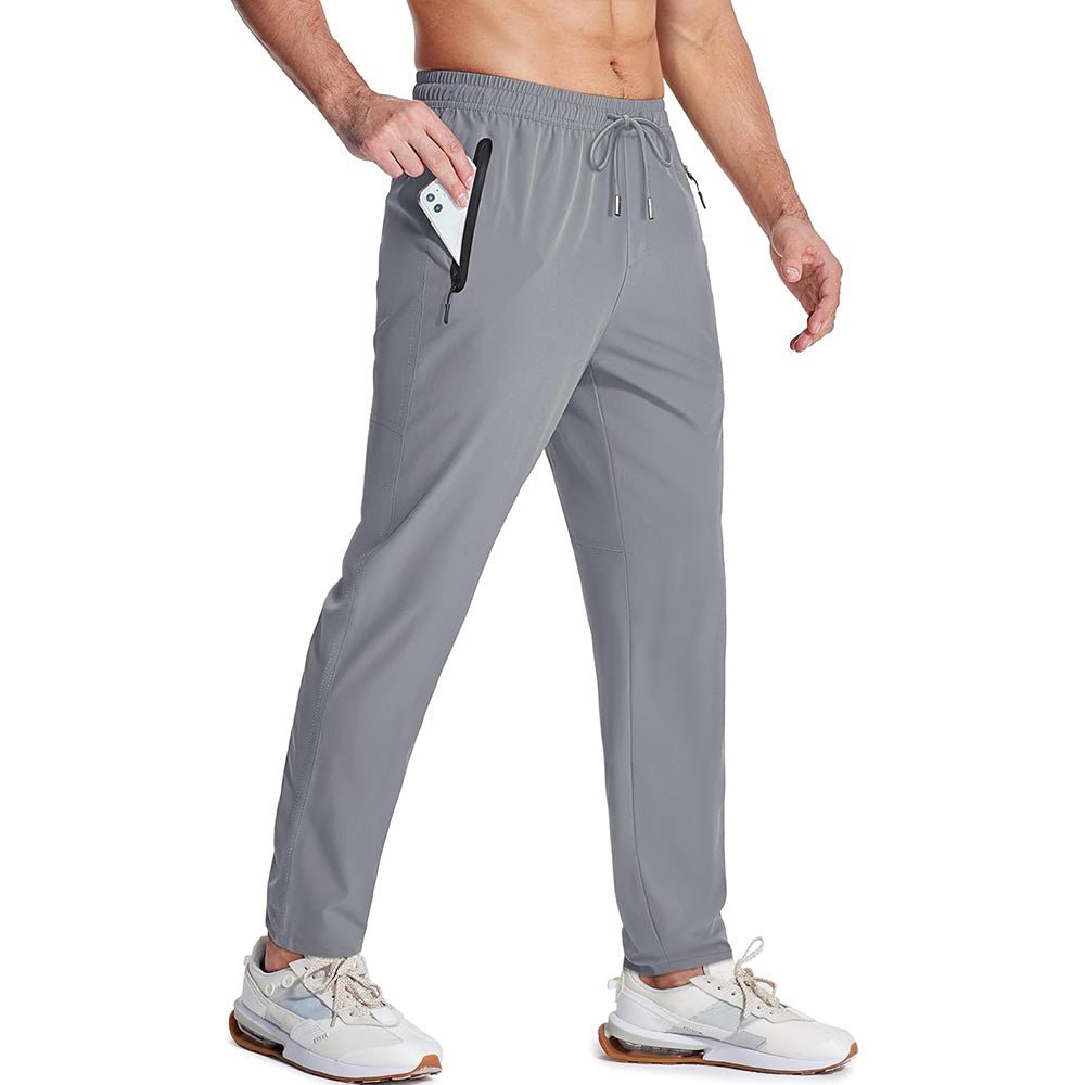 Men's Quick Dry Track Pants - Lightweight, Zipper Pockets