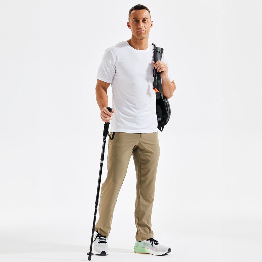 Men's Quick Dry Track Pants - Lightweight, Zipper Pockets