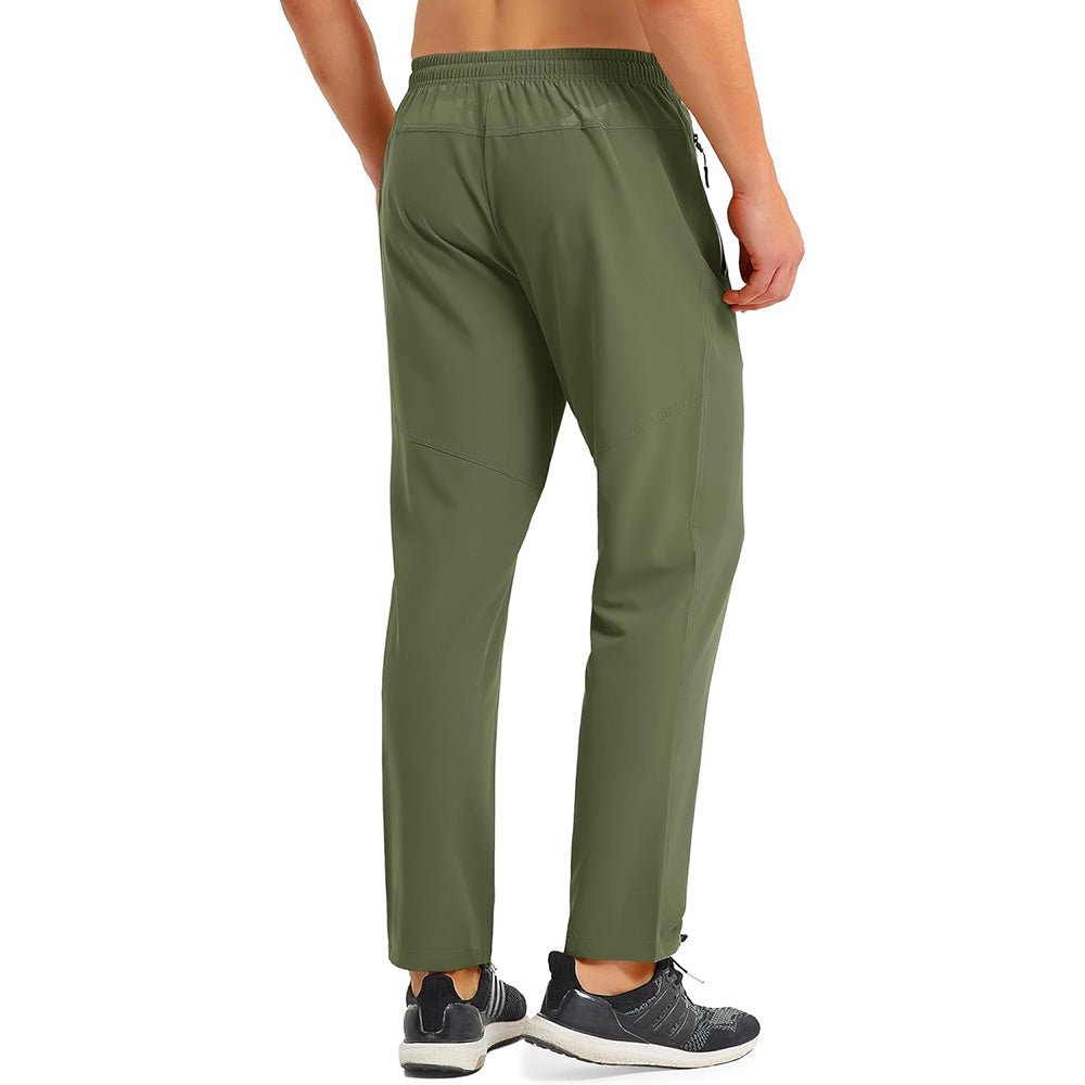 Men's Quick Dry Track Pants - Lightweight, Zipper Pockets
