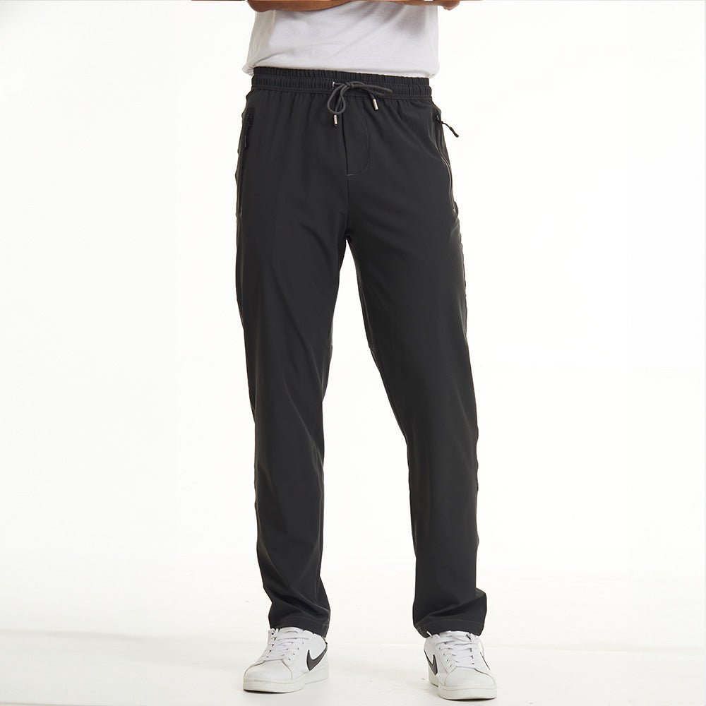 Men's Quick Dry Track Pants - Lightweight, Zipper Pockets