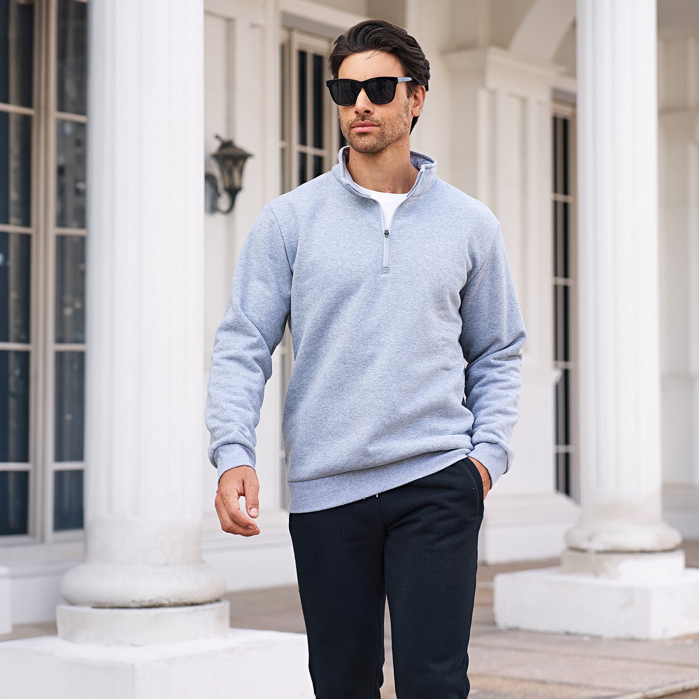 Men's Sherpa Lined Quarter Zip Fleece Pullover