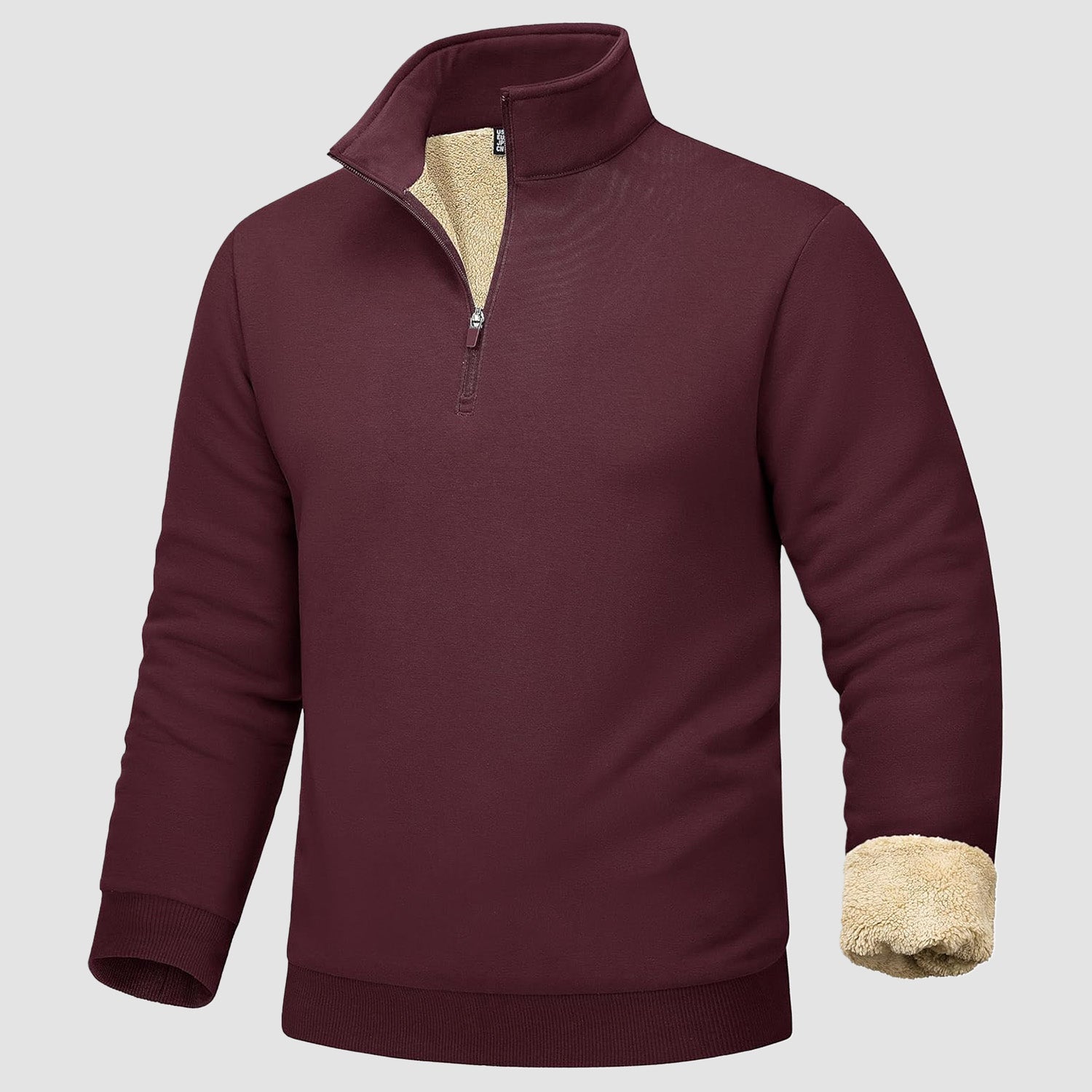 Men's Sherpa Lined Quarter Zip Fleece Pullover