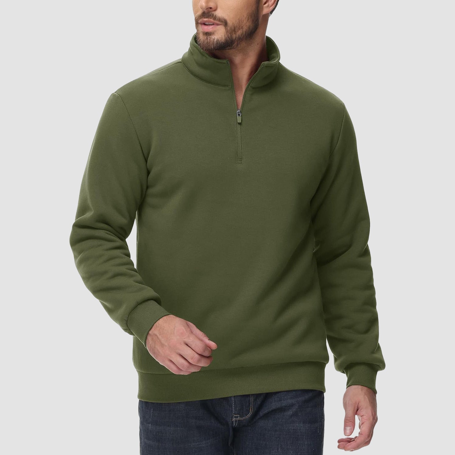 Men's Sherpa Lined Quarter Zip Fleece Pullover