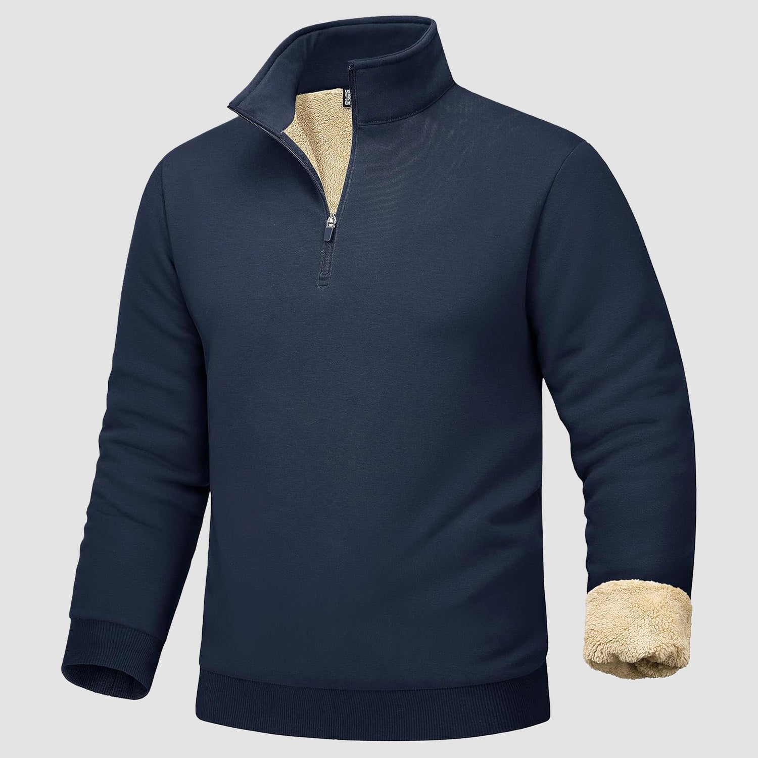 Men's Sherpa Lined Quarter Zip Fleece Pullover