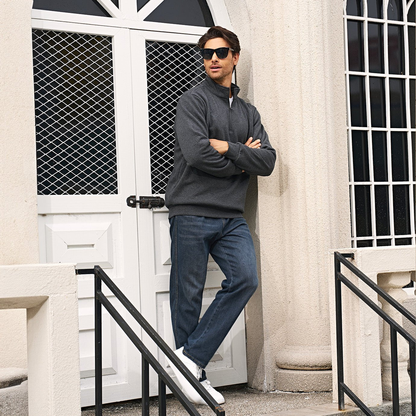 Men's Sherpa Lined Quarter Zip Fleece Pullover
