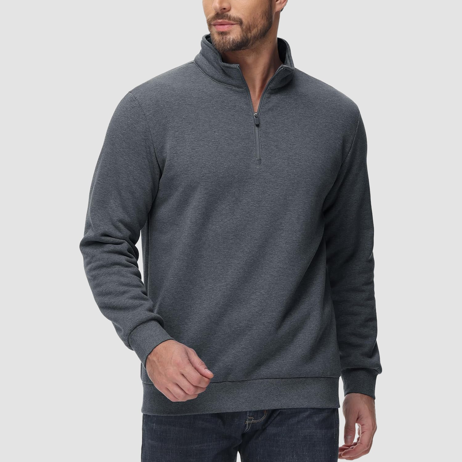 Men's Sherpa Lined Quarter Zip Fleece Pullover