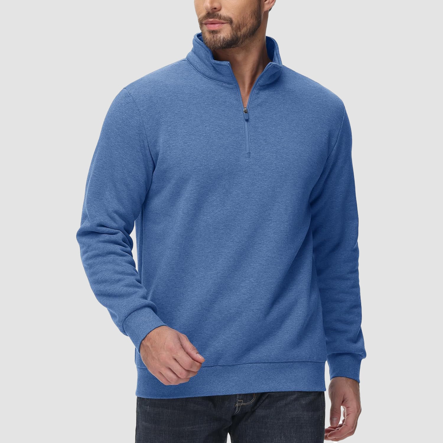 Men's Sherpa Lined Quarter Zip Fleece Pullover