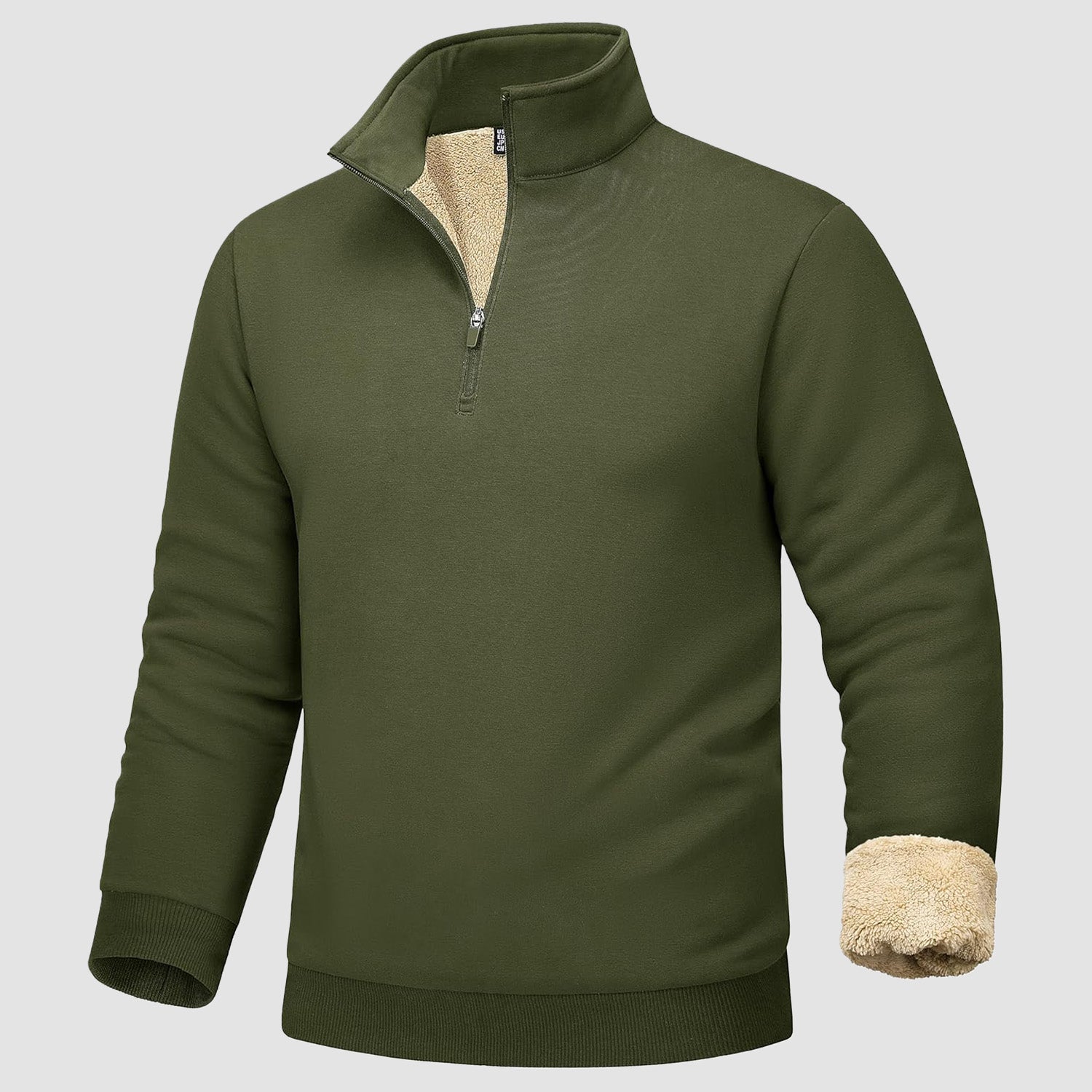 Men's Sherpa Lined Quarter Zip Fleece Pullover