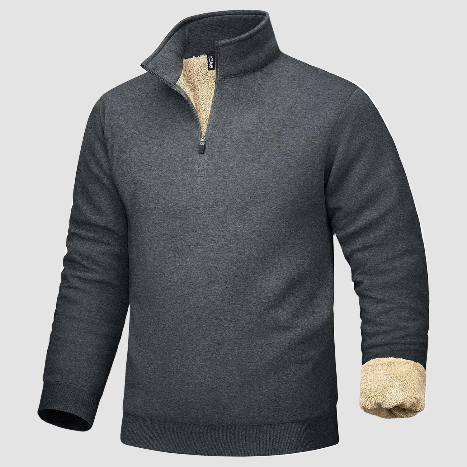 Men's Sherpa Lined Quarter Zip Fleece Pullover