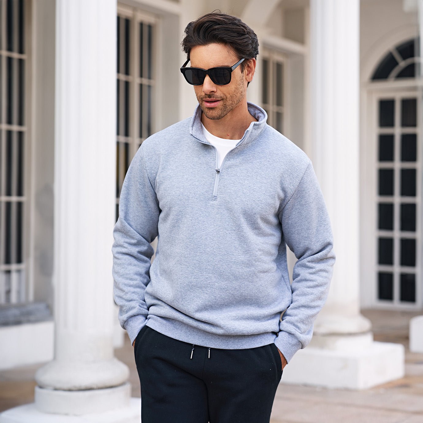 Men's Sherpa Lined Quarter Zip Fleece Pullover