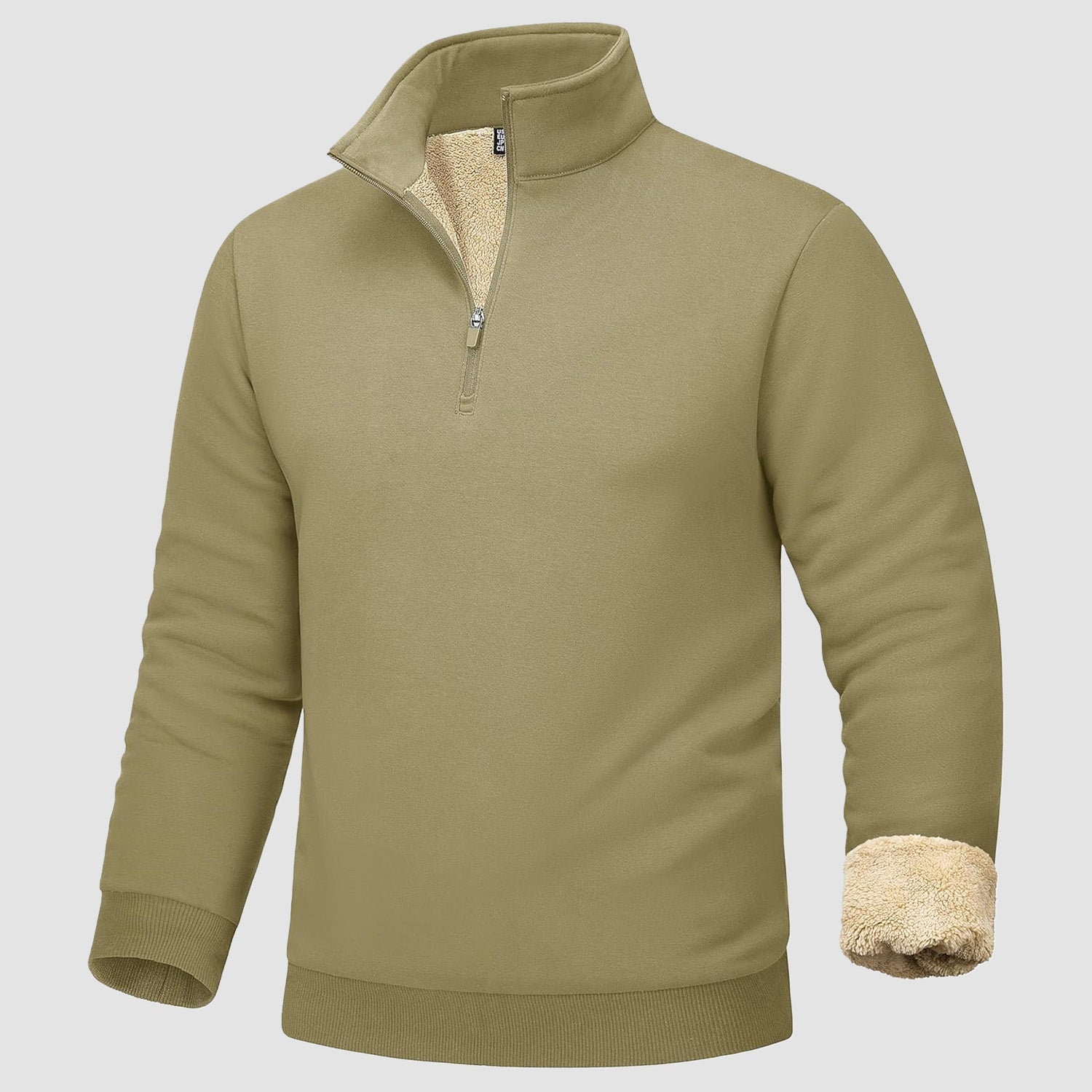 Men's Sherpa Lined Quarter Zip Fleece Pullover