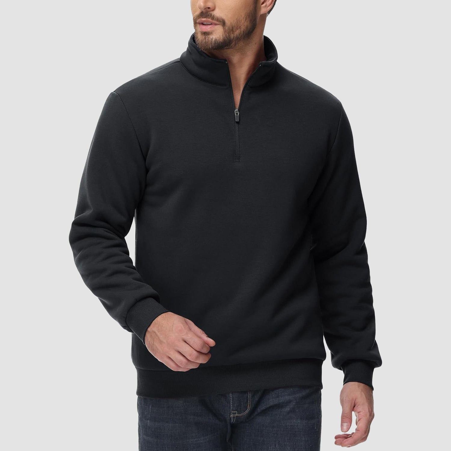Men's Sherpa Lined Quarter Zip Fleece Pullover