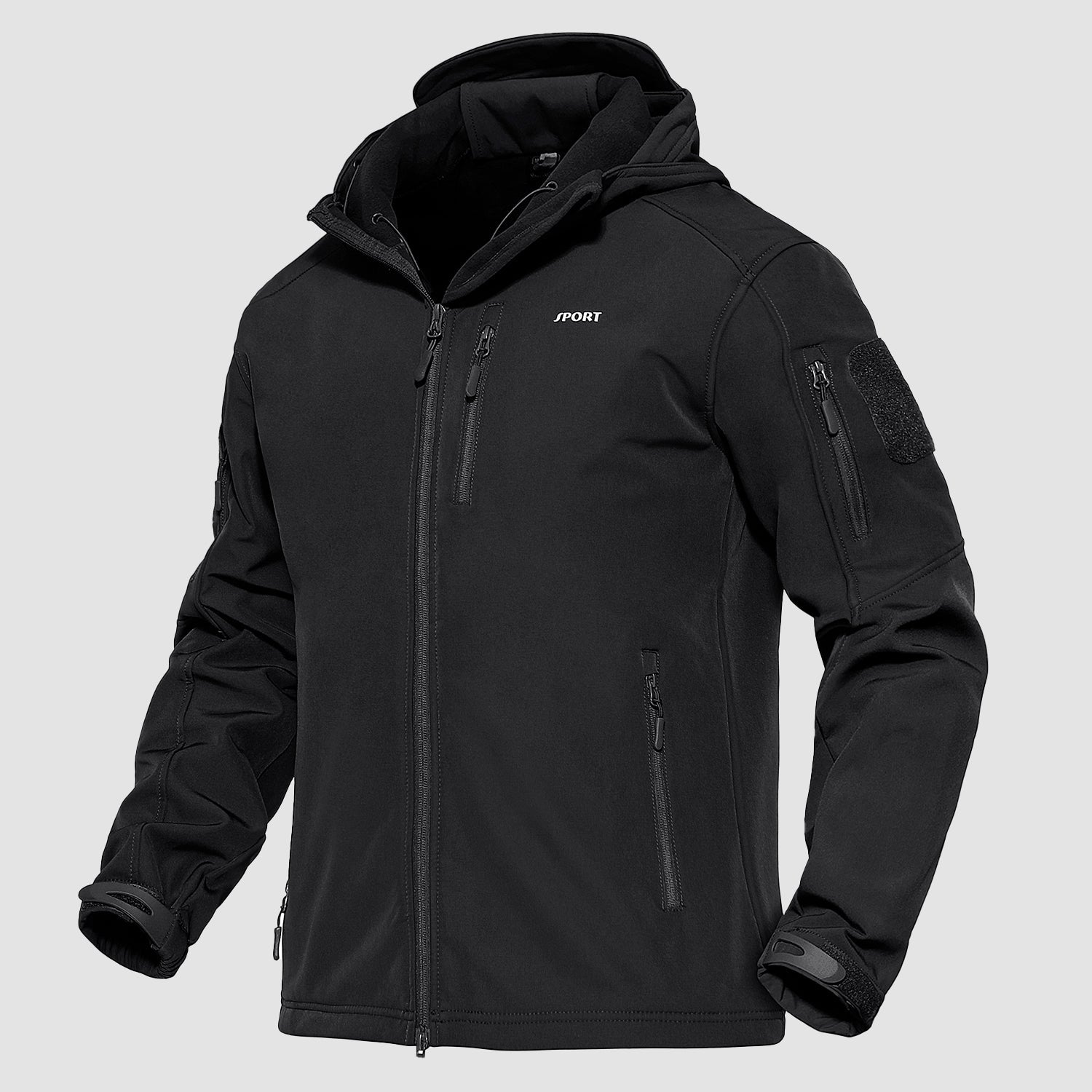 Men's Tactical Jacket - 6 Pockets Fleece Lined Water-Resistant