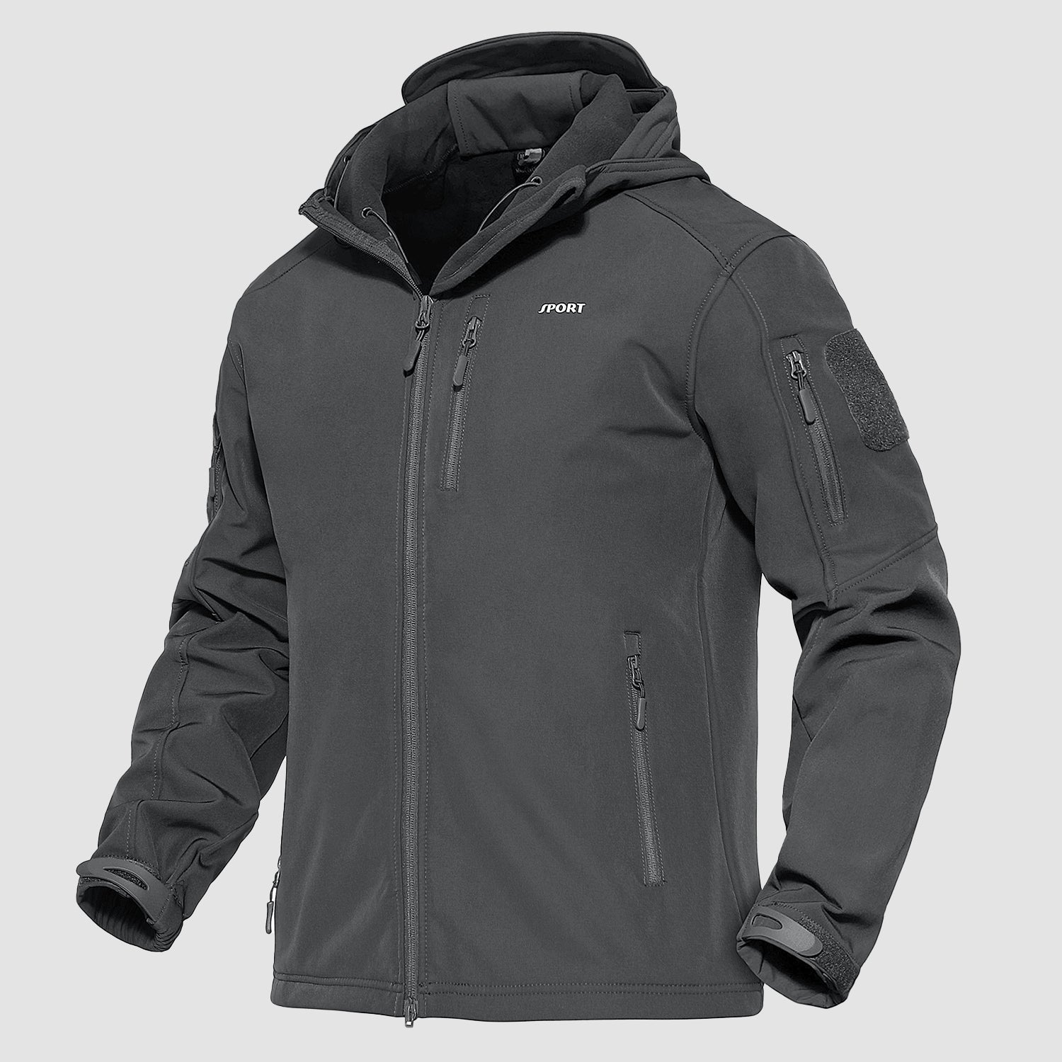 Men's Tactical Jacket - 6 Pockets Fleece Lined Water-Resistant