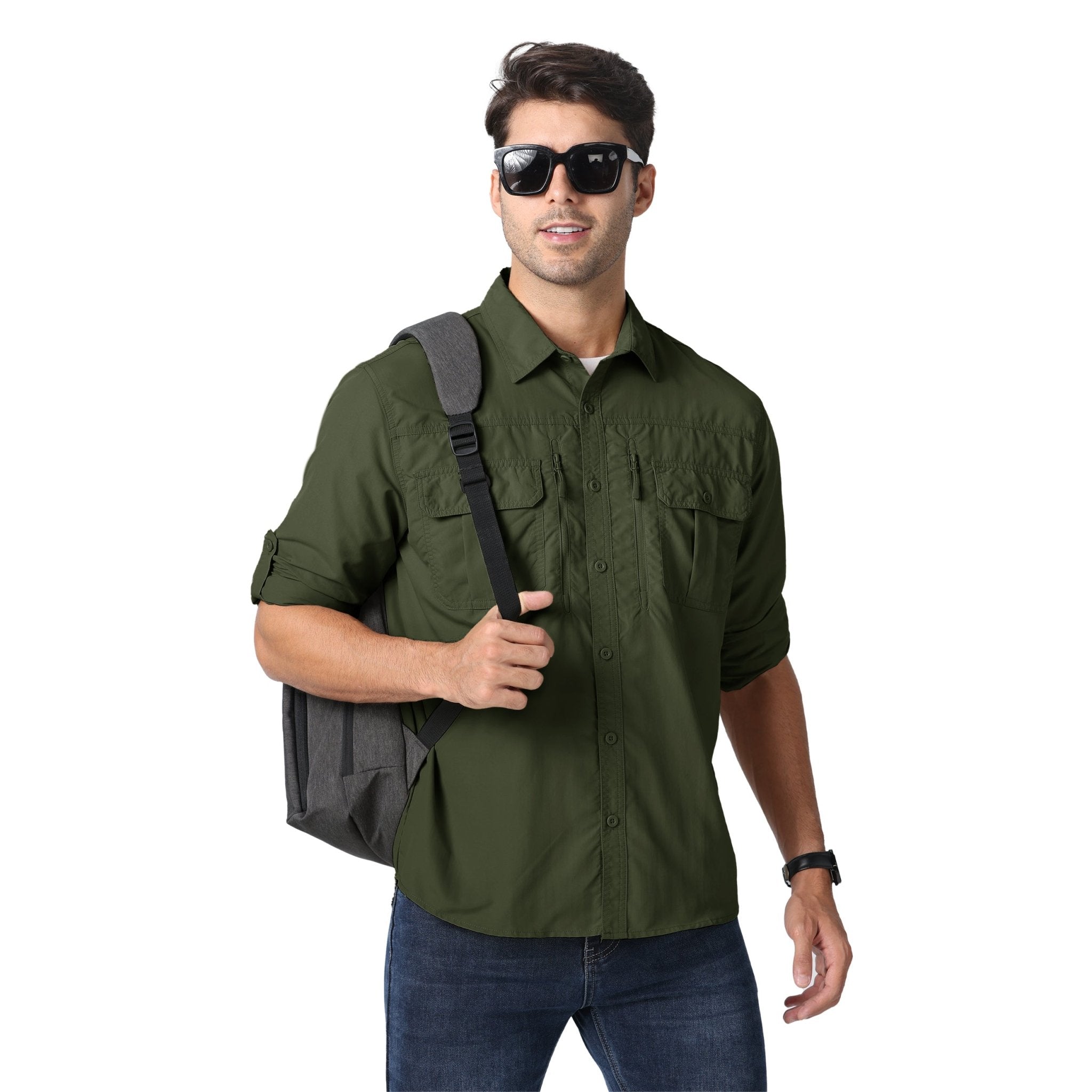 Men's Tactical Shirt, Quick-Dry & UV Protection for Hiking