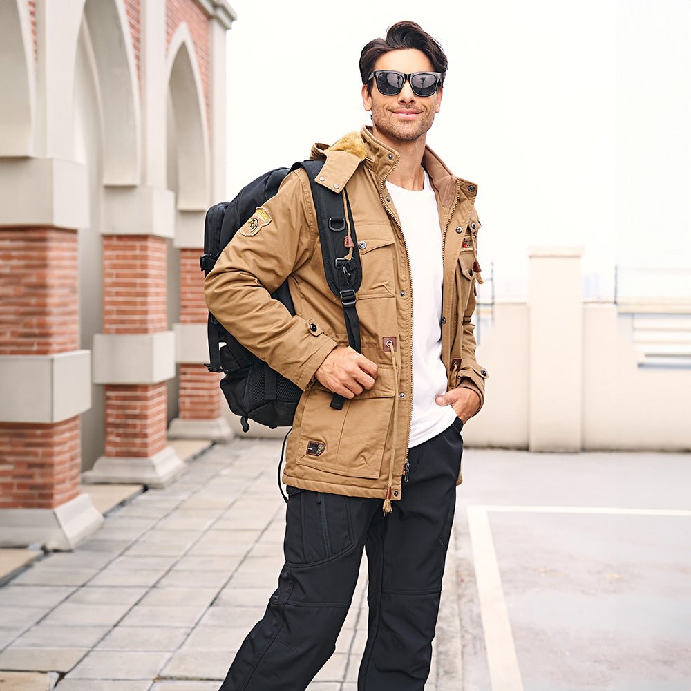 Men's Fleece Lined Winter Military Jacket Parka