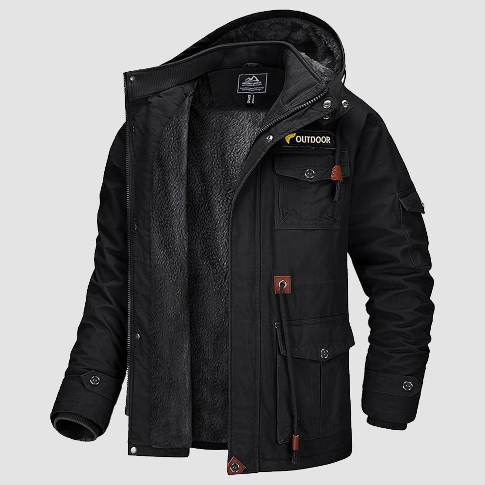 Men's Fleece Lined Winter Military Jacket Parka
