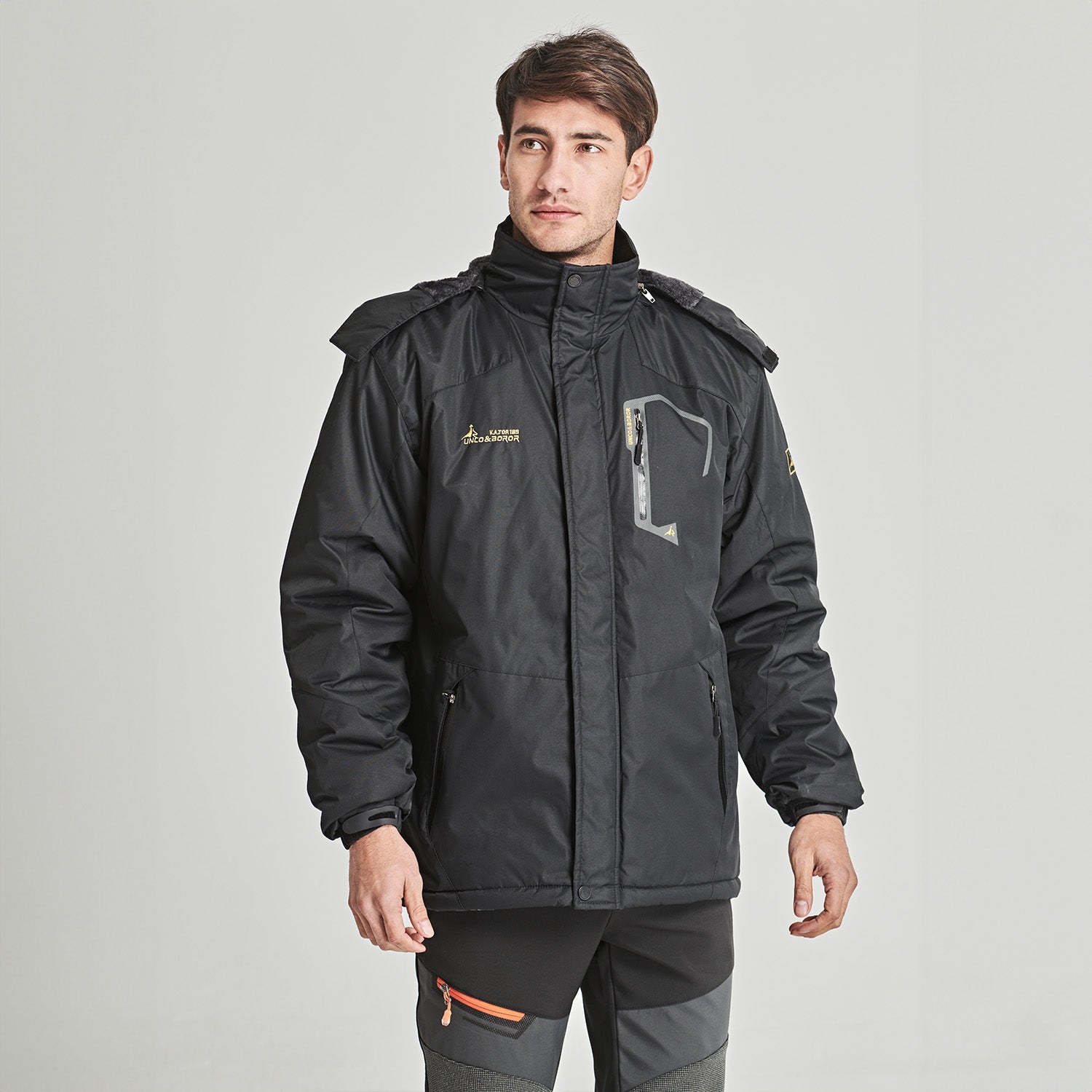 Men's Water-Repellent Winter Ski Jacket with Fleece Lining