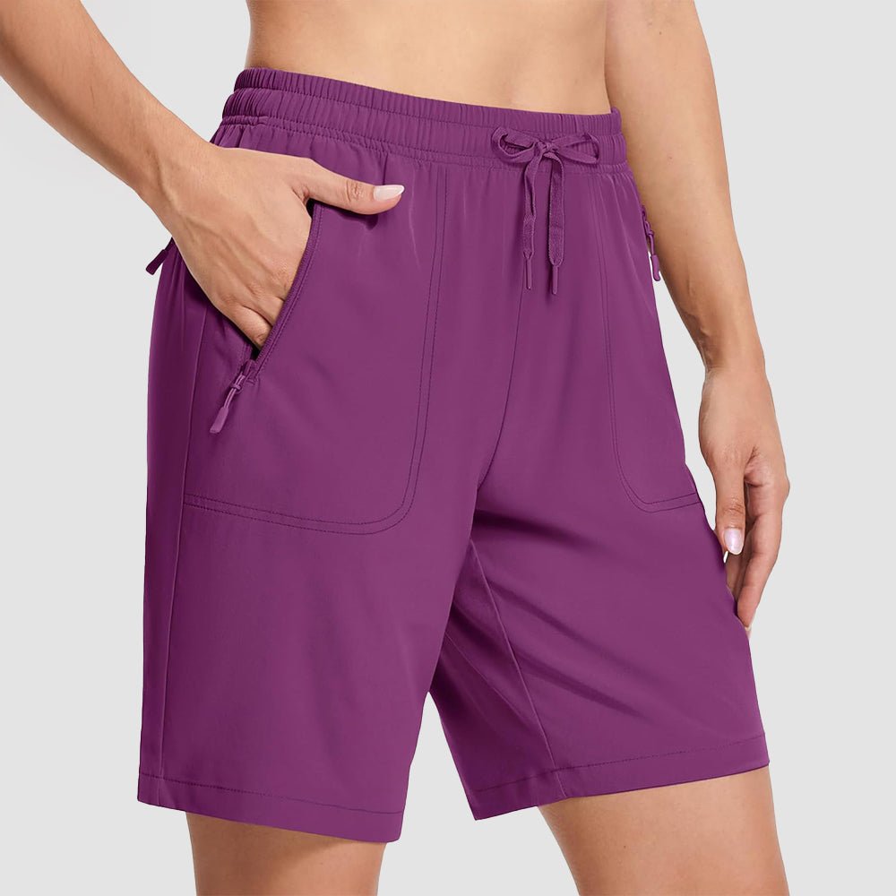 【New In】 Women’s 8 Inch Water‑Resistant Hiking Golf Shorts 3 Zipper Pockets