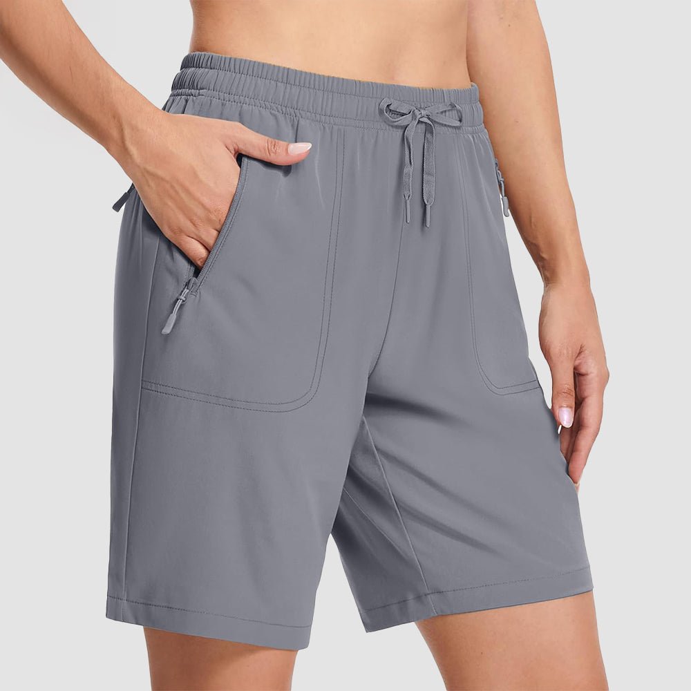 【New In】 Women’s 8 Inch Water‑Resistant Hiking Golf Shorts 3 Zipper Pockets