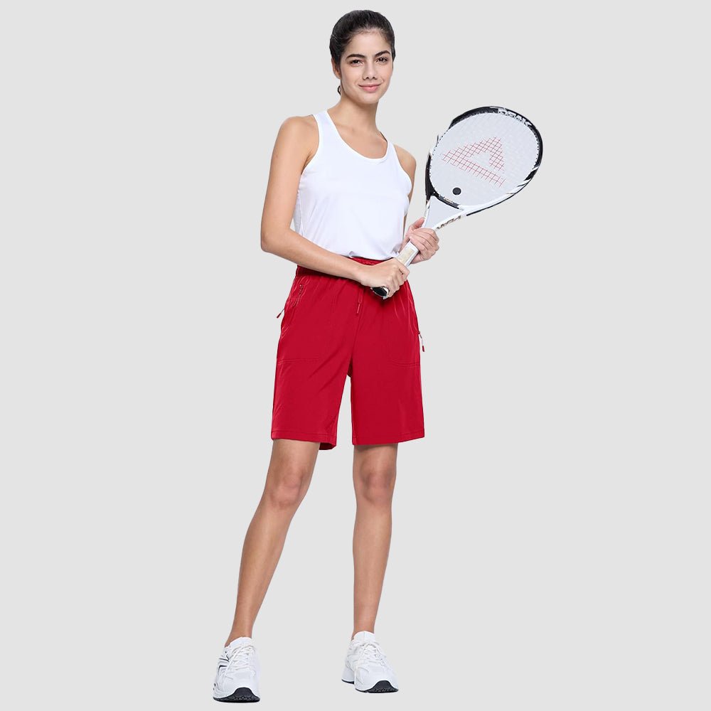 【New In】 Women’s 8 Inch Water‑Resistant Hiking Golf Shorts 3 Zipper Pockets