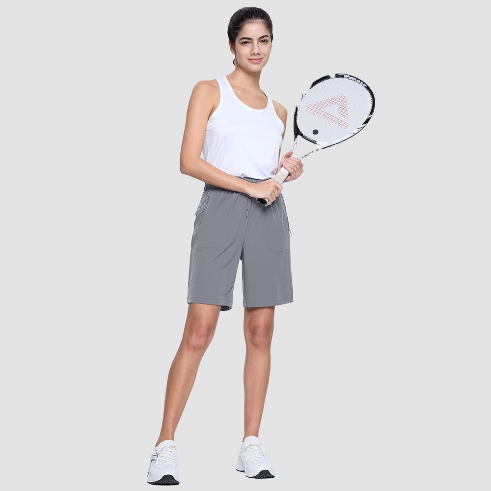 【New In】 Women’s 8 Inch Water‑Resistant Hiking Golf Shorts 3 Zipper Pockets