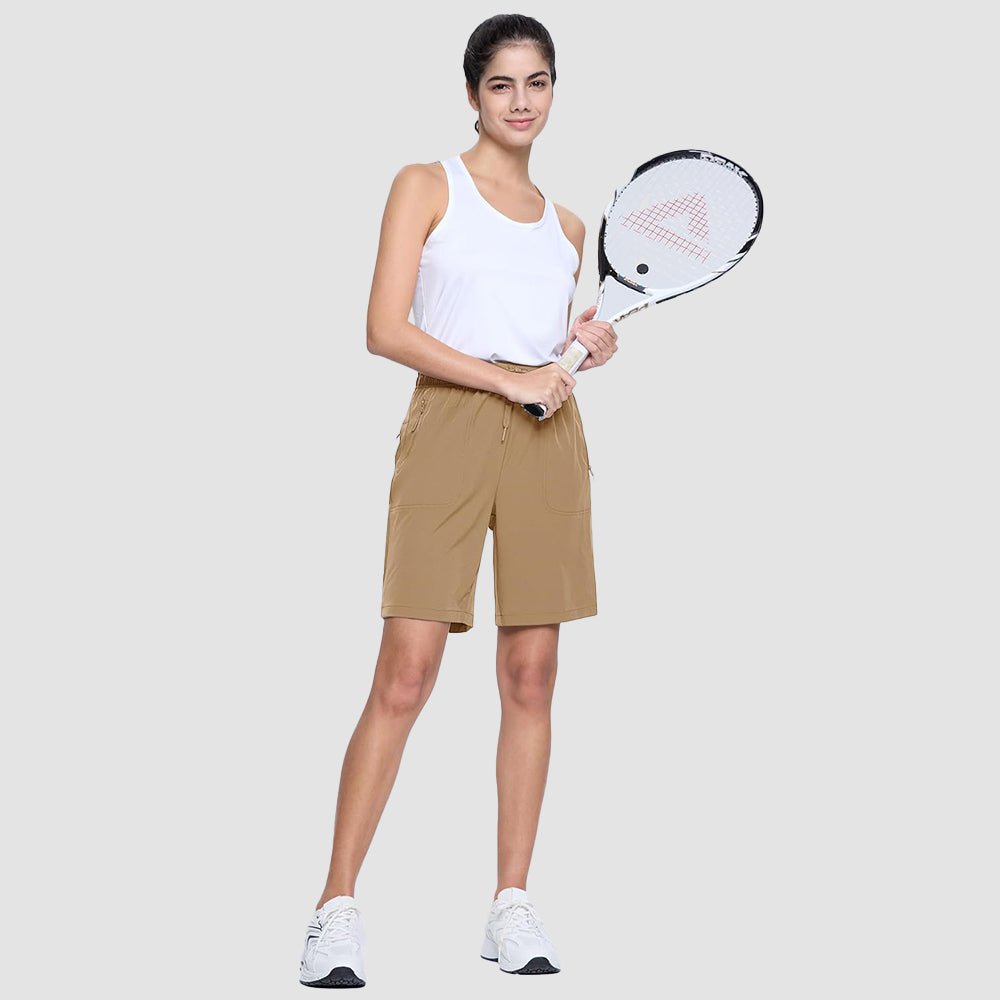 【New In】 Women’s 8 Inch Water‑Resistant Hiking Golf Shorts 3 Zipper Pockets