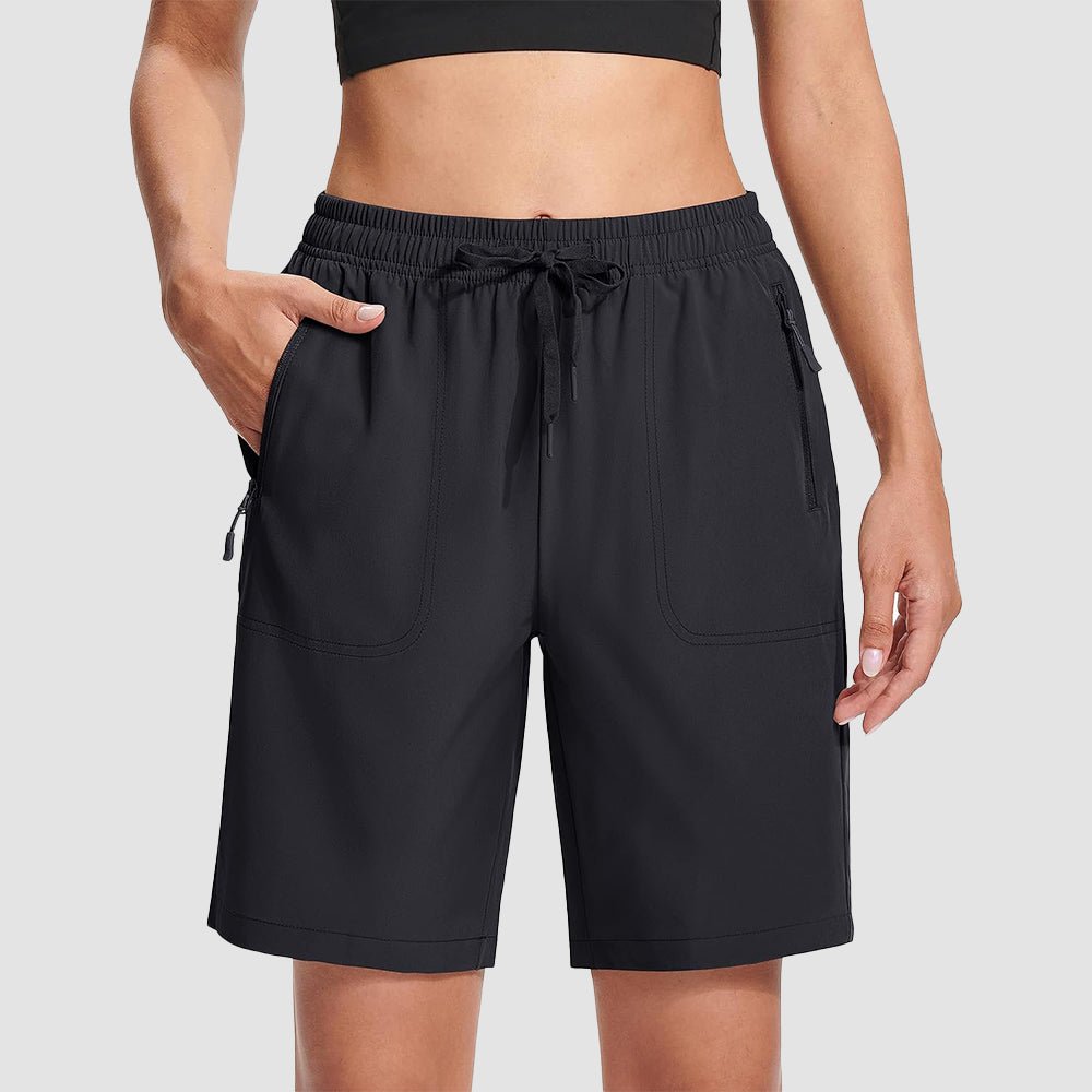 【New In】 Women’s 8 Inch Water‑Resistant Hiking Golf Shorts 3 Zipper Pockets