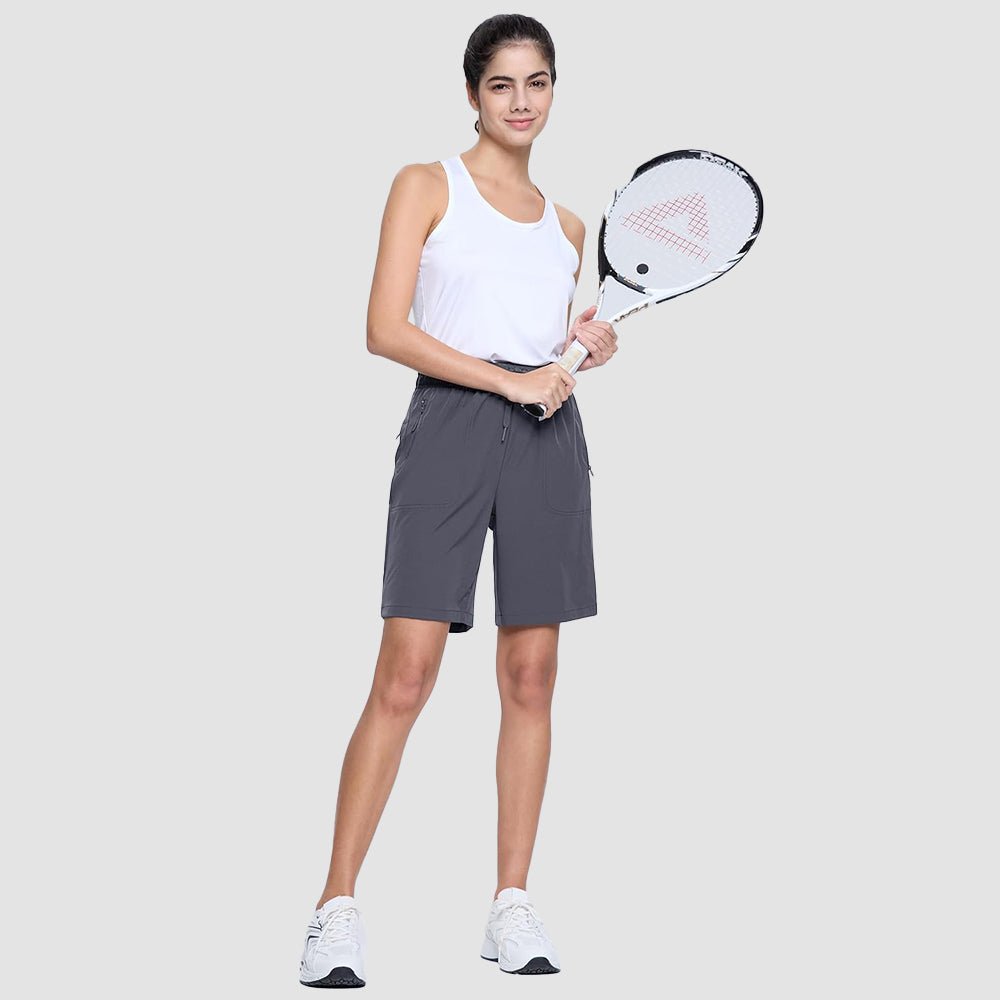 【New In】 Women’s 8 Inch Water‑Resistant Hiking Golf Shorts 3 Zipper Pockets