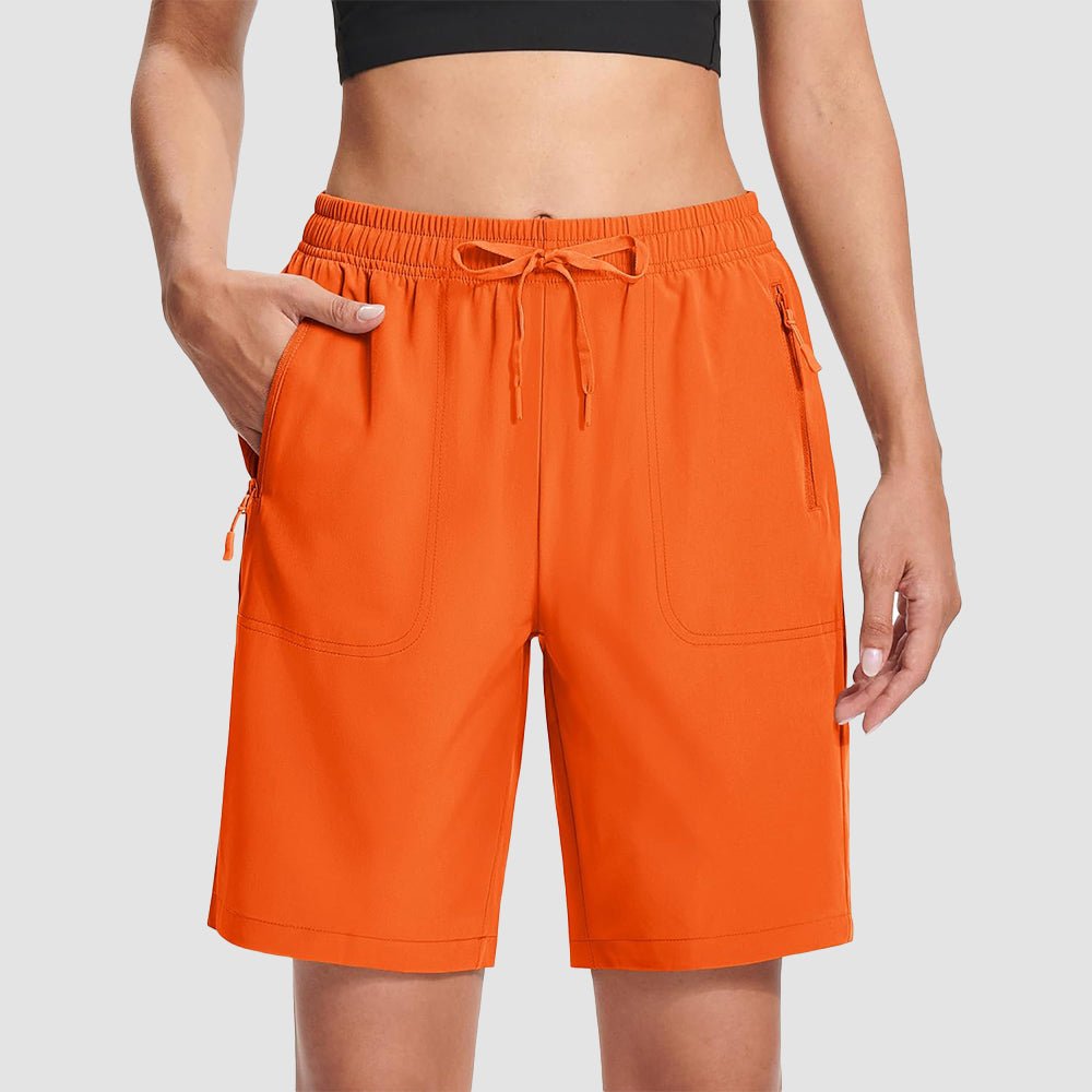 【New In】 Women’s 8 Inch Water‑Resistant Hiking Golf Shorts 3 Zipper Pockets