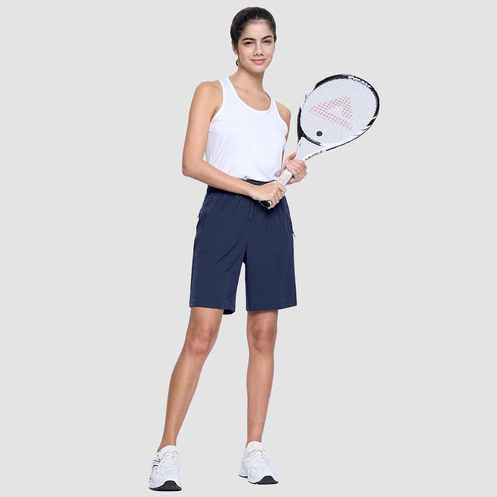 【New In】 Women’s 8 Inch Water‑Resistant Hiking Golf Shorts 3 Zipper Pockets